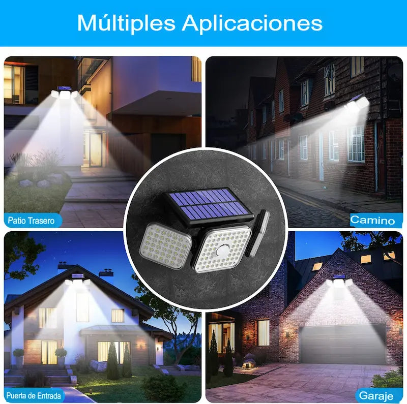 Foco LED Solar con 3 Cabezales 800W - EcoRayo®