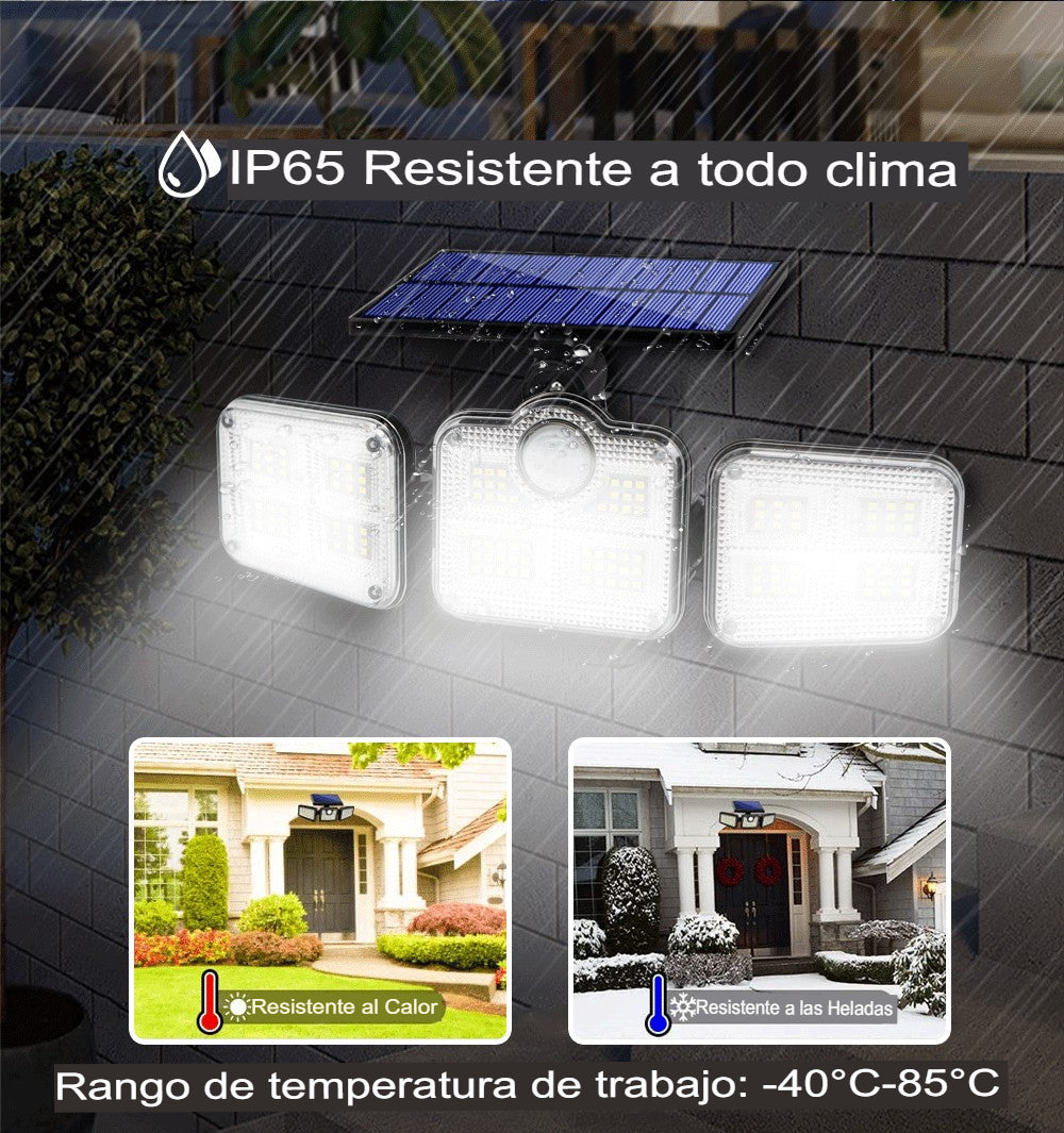 Foco LED Solar con 3 Cabezales 800W - EcoRayo®