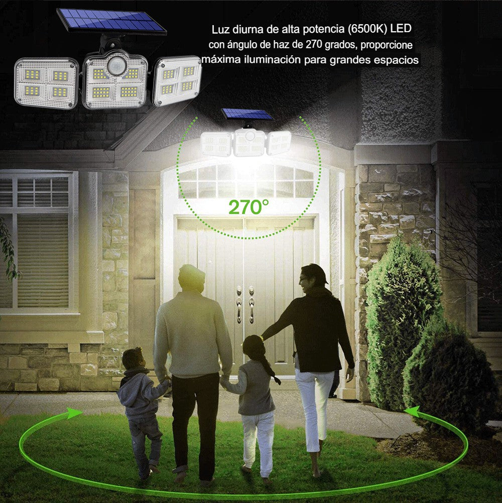 Foco LED Solar con 3 Cabezales 800W - EcoRayo®